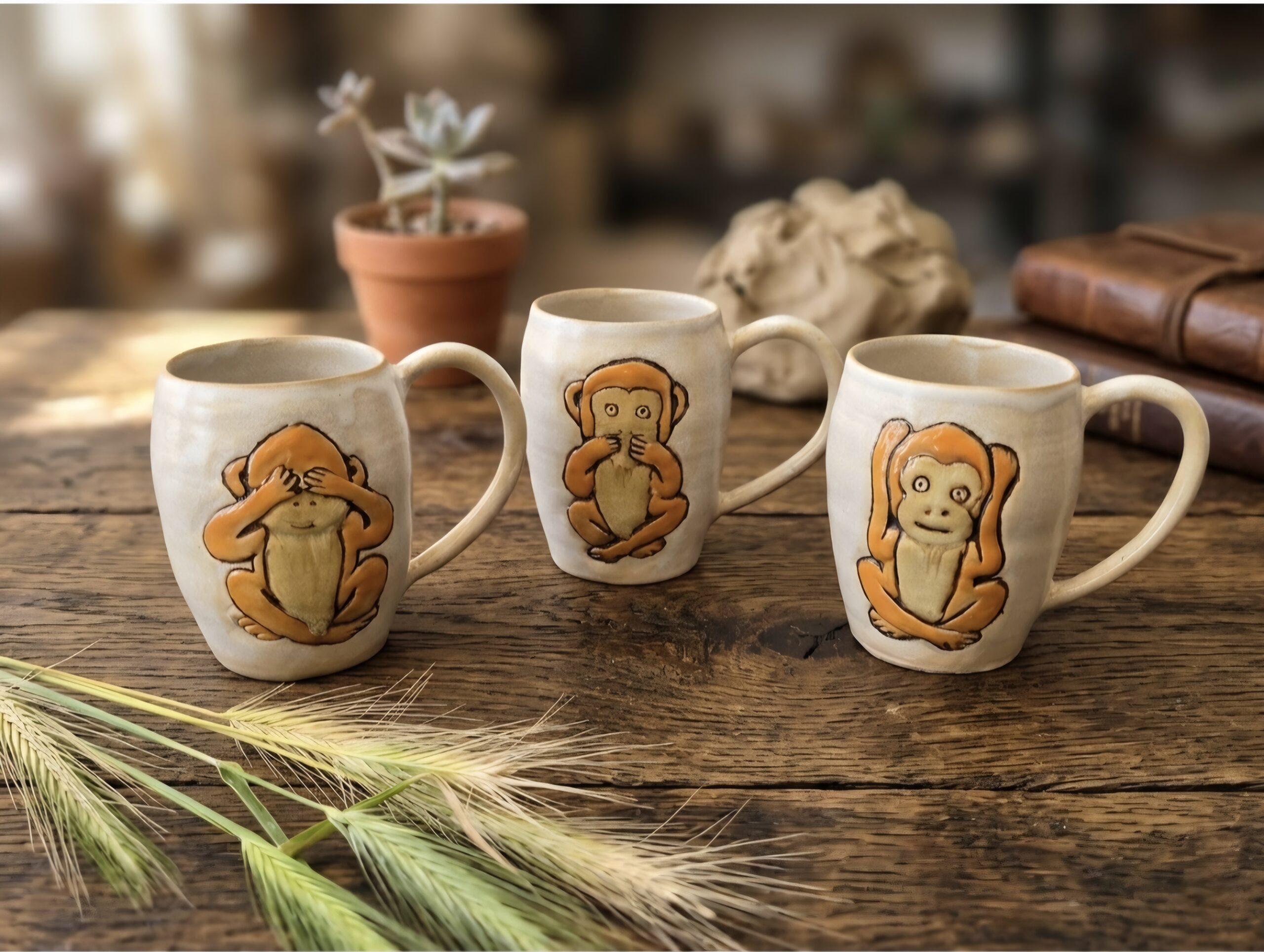 Tasses des Trois Singes de la Sagesse Tasses des Trois Singes de la Sagesse